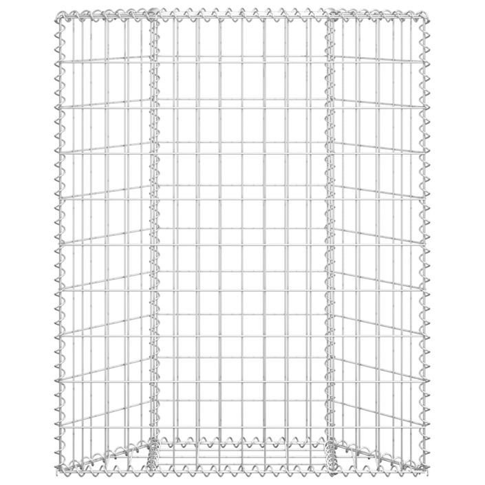 Jardinière à gabion en trapèze Acier galvanisé 80x20x100 cm - Photo n°3