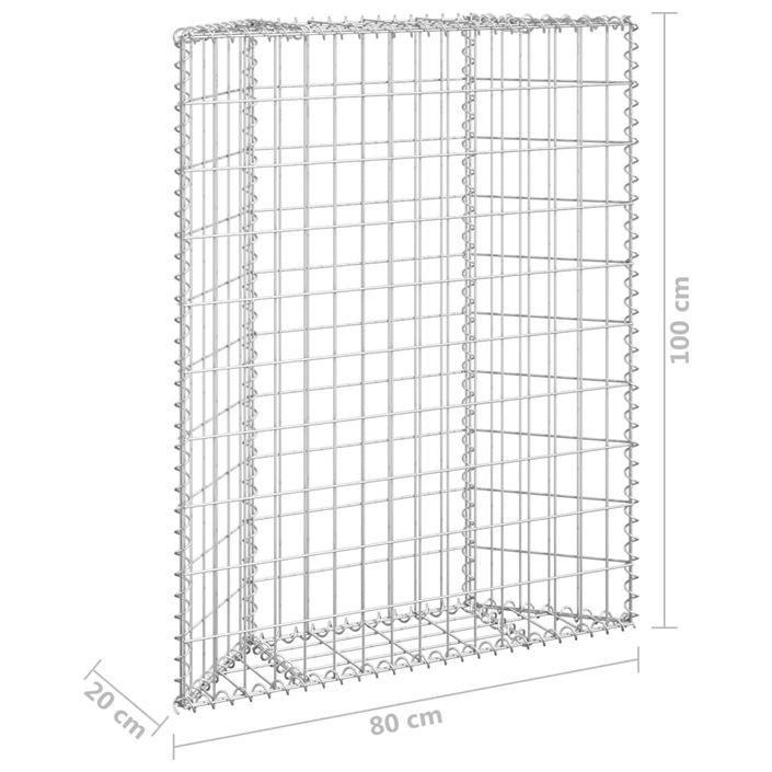 Jardinière à gabion en trapèze Acier galvanisé 80x20x100 cm - Photo n°7