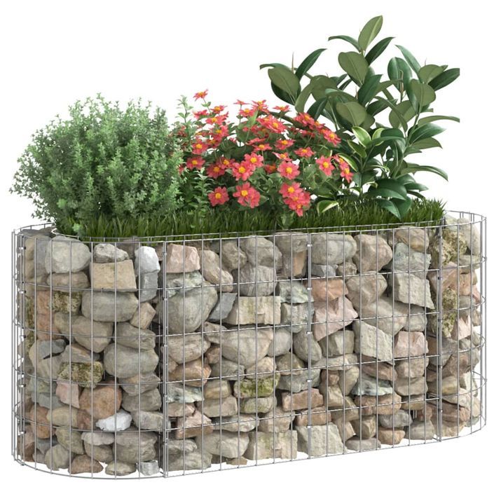 Jardinière à gabion Fer galvanisé 120x50x50 cm - Photo n°3