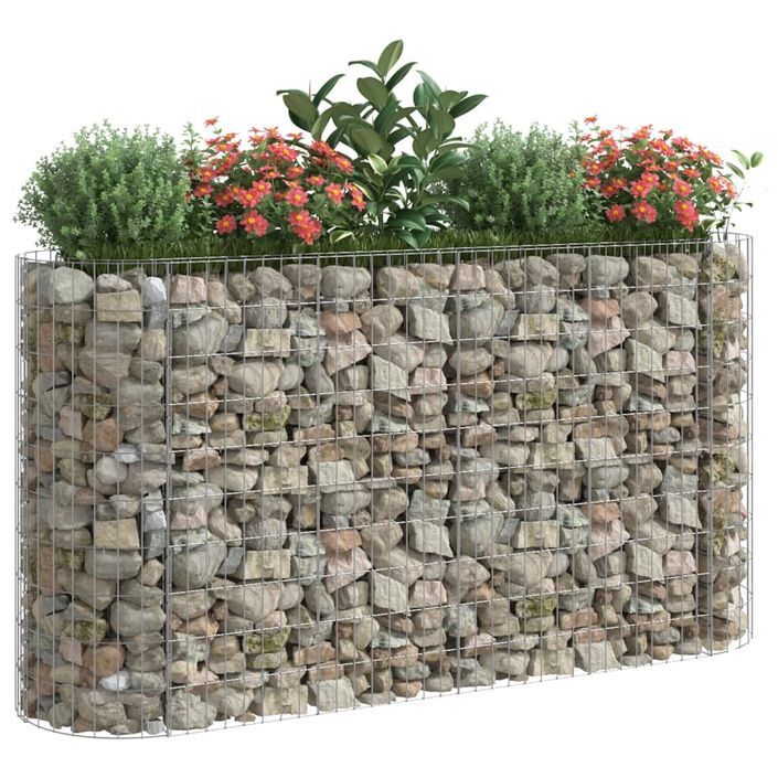 Jardinière à gabion Fer galvanisé 190x50x100 cm - Photo n°7