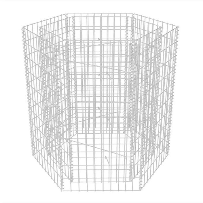 Jardinière à gabion hexagonale 100x90x100 cm - Photo n°2