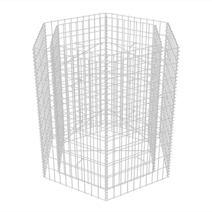 Jardinière à gabion hexagonale 100x90x100 cm - Photo n°3