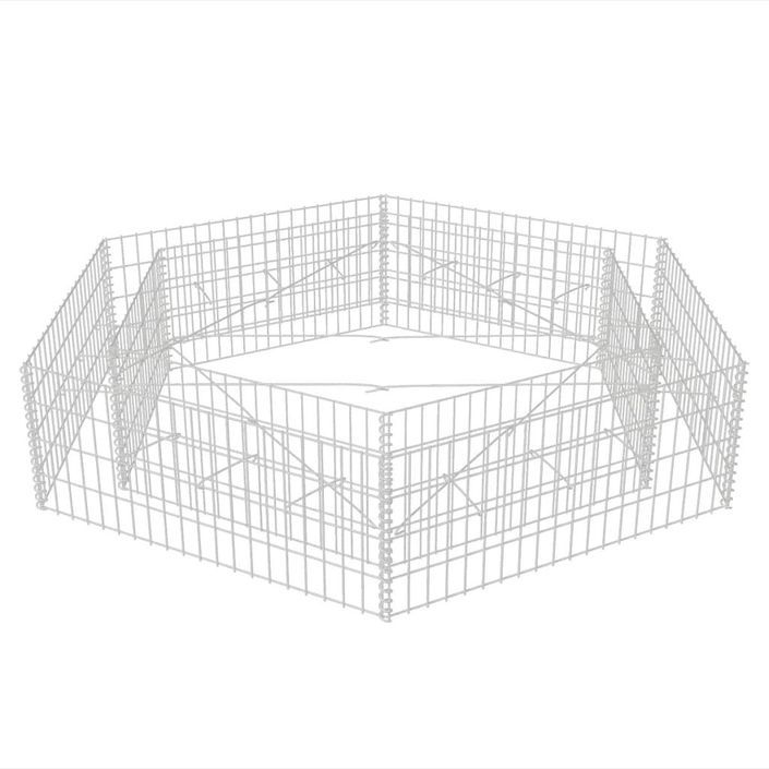 Jardinière à gabion hexagonale 200x173x40 cm - Photo n°3