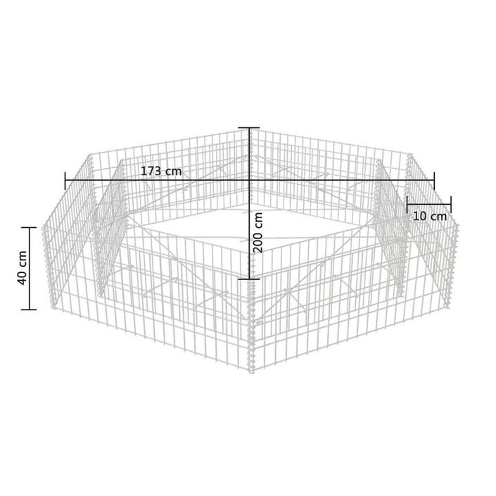 Jardinière à gabion hexagonale 200x173x40 cm - Photo n°5