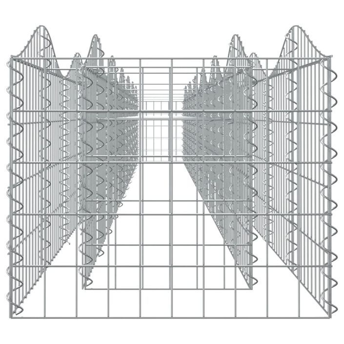 Lit surélevé à gabions arqué 600x50x50 cm Fer galvanisé - Photo n°4