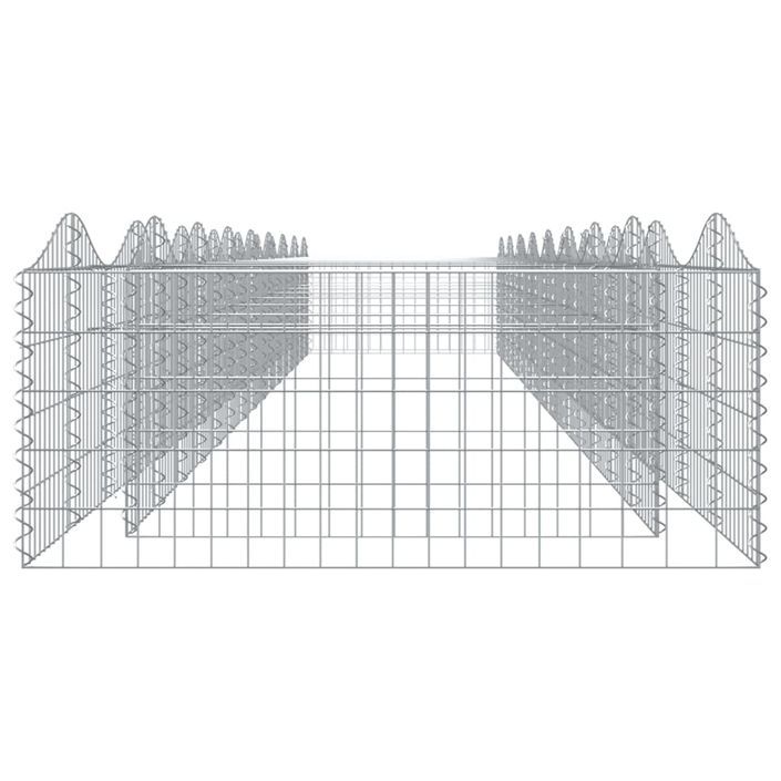 Lit surélevé à gabions arqué 800x100x50 cm Fer galvanisé - Photo n°4