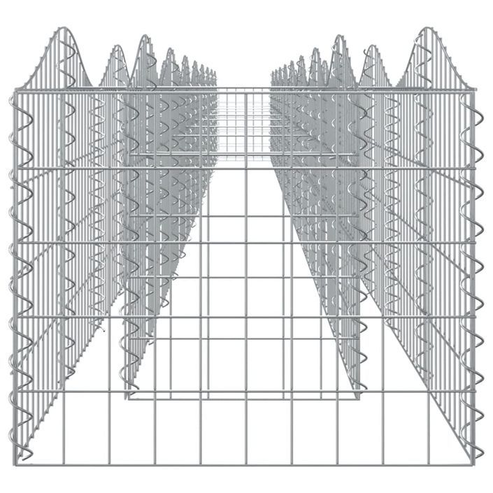 Lit surélevé à gabions arqué 800x50x50 cm Fer galvanisé - Photo n°4