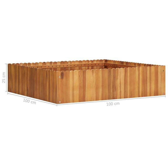 Jardinière 100x100x25 cm Bois massif d'acacia - Photo n°5