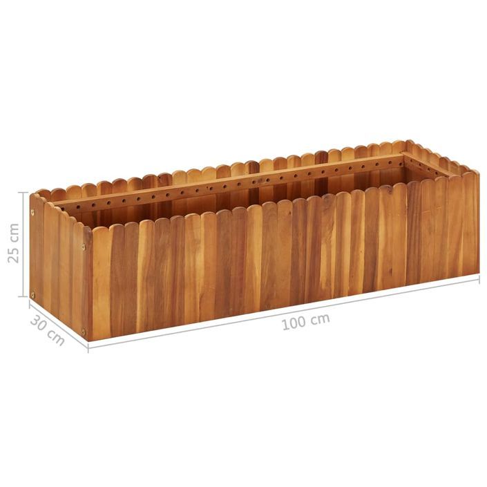 Jardinière 100x30x25 cm Bois massif d'acacia - Photo n°6