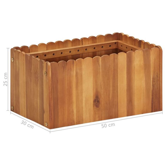 Jardinière 50x30x25 cm Bois massif d'acacia - Photo n°6