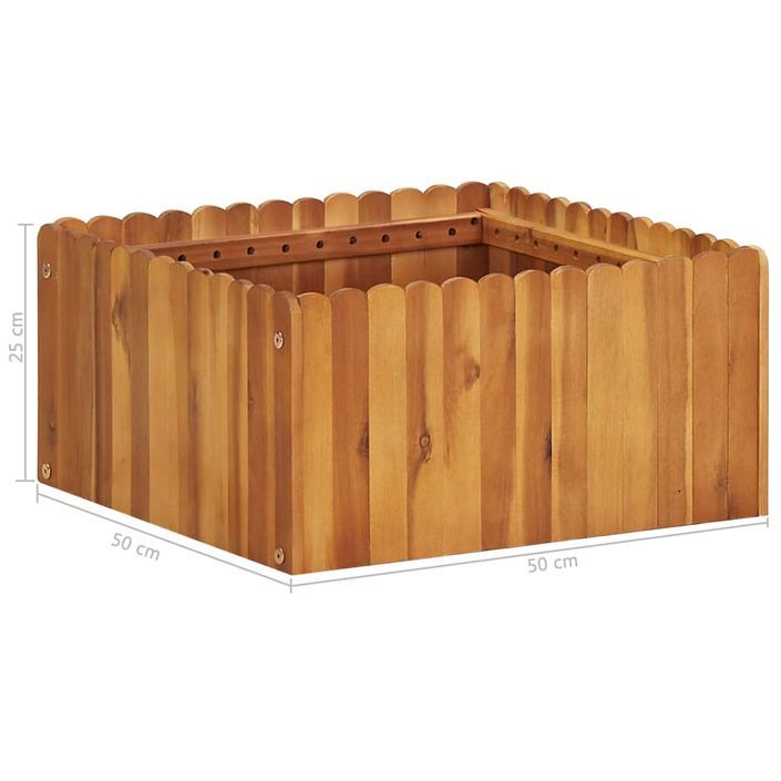 Jardinière 50x50x25 cm Bois massif d'acacia - Photo n°5