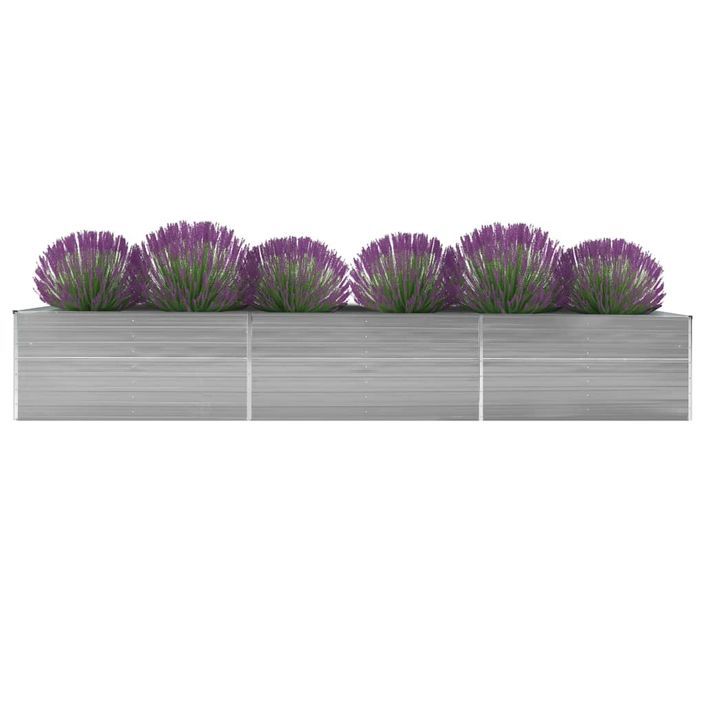 Jardinière Acier galvanisé 480x80x45 cm Gris - Photo n°1