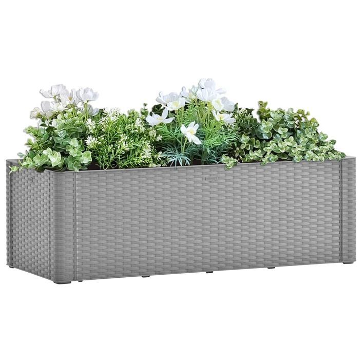 Jardinière avec système d'arrosage Gris 100x43x33cm - Photo n°1