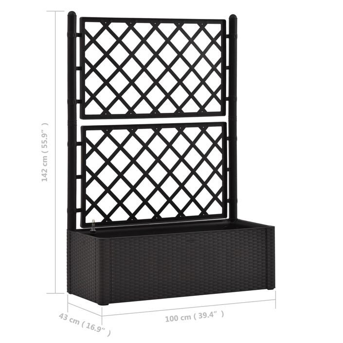 Jardinière treillis système d'arrosage Anthracite 2 - Photo n°8