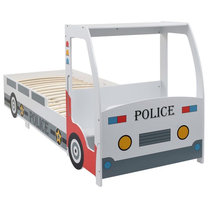 Lit voiture de police avec matelas pour enfants 90x200cm 7 Zone - Photo n°4