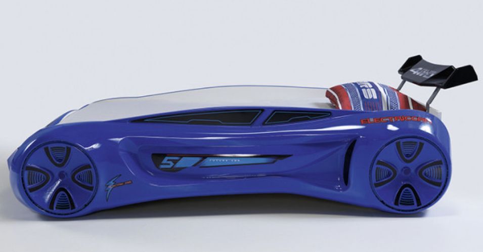 Lit voiture enfant futuriste bleu à Led avec effets sonores 90x190 cm - Photo n°2