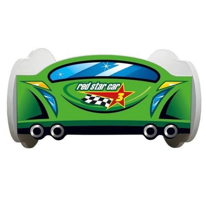 Lit voiture racing vert 70x140 cm - Sommier et matelas inclus - Photo n°3