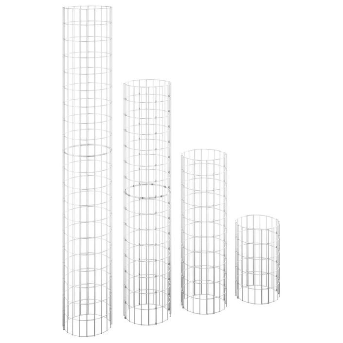 Lits surélevés à gabion circulaires 4 pcs Ø30x50/100/150/200 cm - Photo n°2