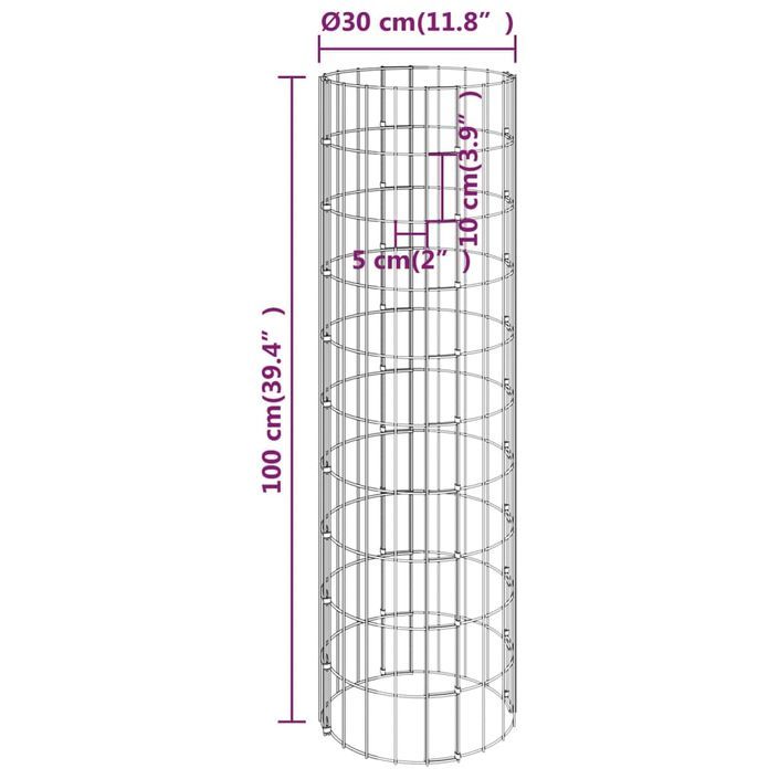 Lits surélevés à gabion circulaires 4 pcs Ø30x50/100/150/200 cm - Photo n°6