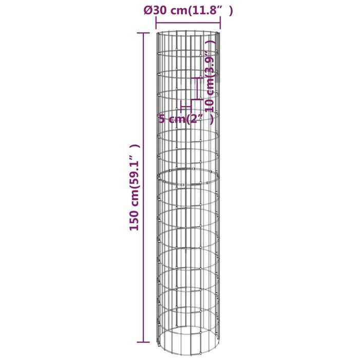 Lits surélevés à gabion circulaires 4 pcs Ø30x50/100/150/200 cm - Photo n°7