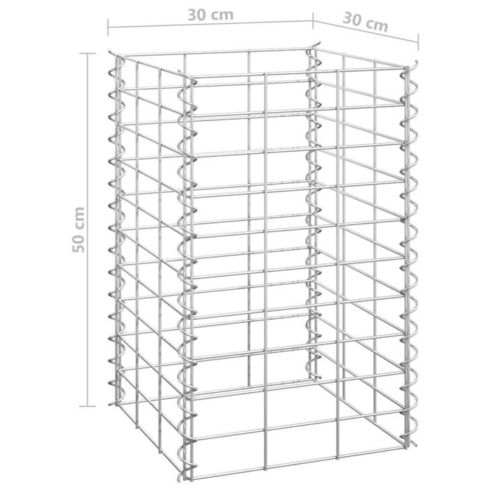 Jardinières en gabions 16 pcs 30x30x50/100/150/200 cm Fer - Photo n°6