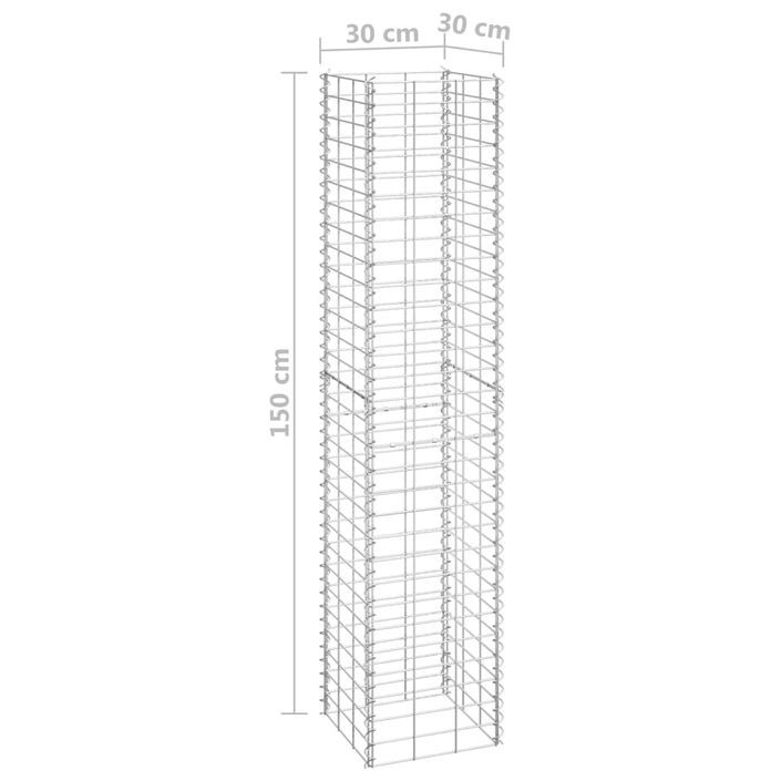 Jardinières en gabions 16 pcs 30x30x50/100/150/200 cm Fer - Photo n°8