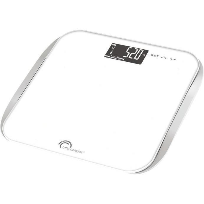 LITTLE BALANCE 8227 IMC Wave, Pese-personne électronique, IMC (Indice Masse Corporelle), 180 Kg/ 100 g, Multi-utilisateurs, Blanc - Photo n°1