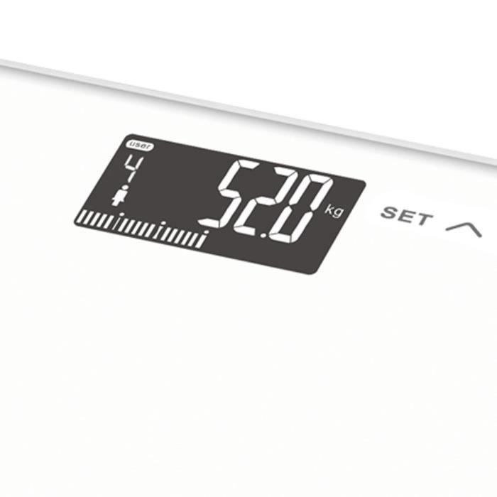 LITTLE BALANCE 8227 IMC Wave, Pese-personne électronique, IMC (Indice Masse Corporelle), 180 Kg/ 100 g, Multi-utilisateurs, Blanc - Photo n°4