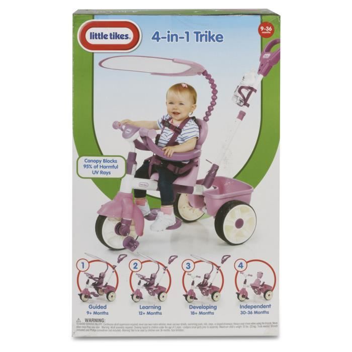 Little Tikes - tricycle 4 en 1 rose évolutif - de 9 mois a 3 ans - Photo n°3