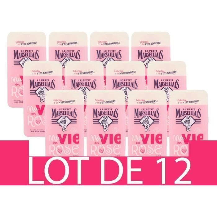 [Lot de 12] LE PETIT MARSEILLAIS Douche Creme Hydratante a la Rose Provence - 250 ml - Photo n°1