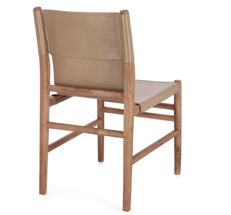 Lot de 2 chaises en bois de Teck et cuir Karole – Modernité et durabilité - Photo n°4