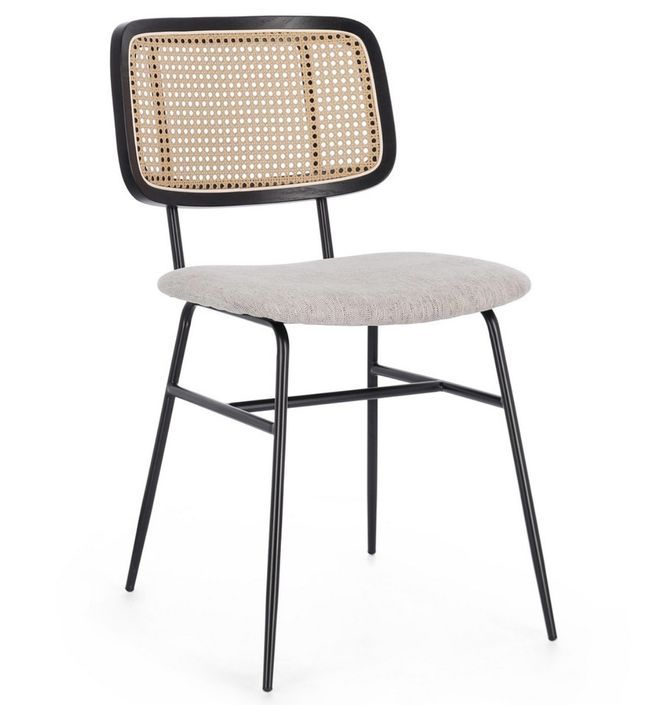 Lot de 2 chaises Gleny - Structure acier noir et assise velours - Photo n°1