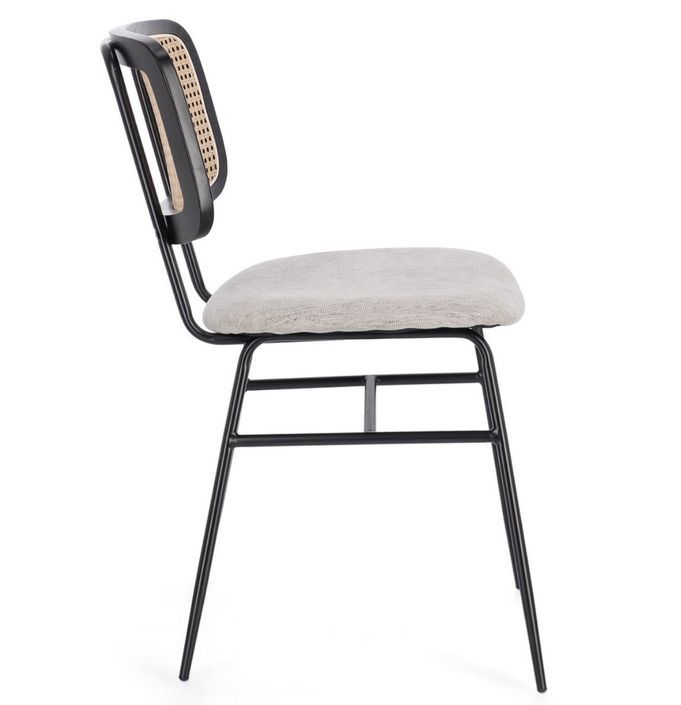 Lot de 2 chaises Gleny - Structure acier noir et assise velours - Photo n°3