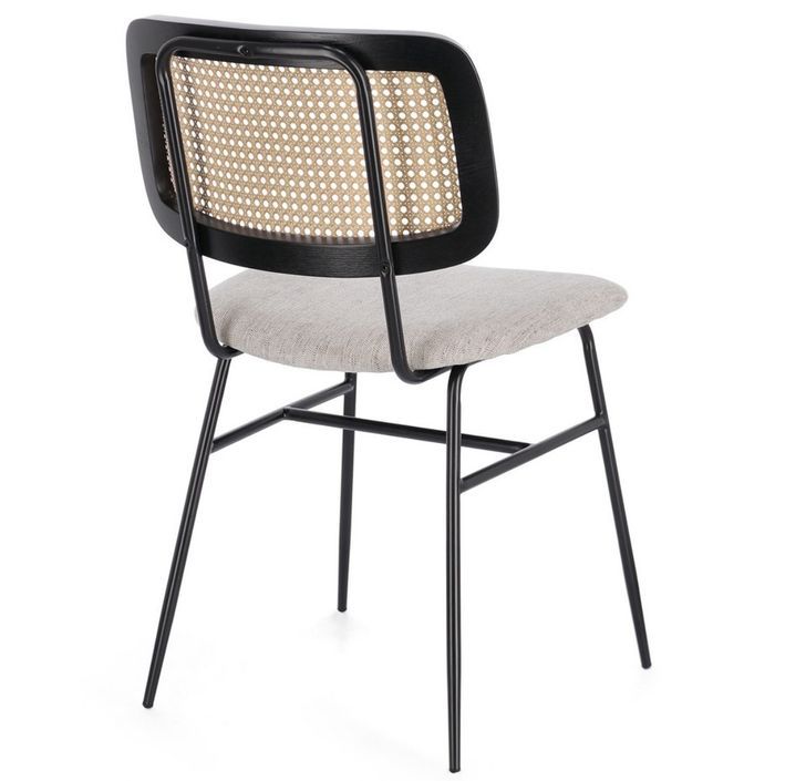 Lot de 2 chaises Gleny - Structure acier noir et assise velours - Photo n°5