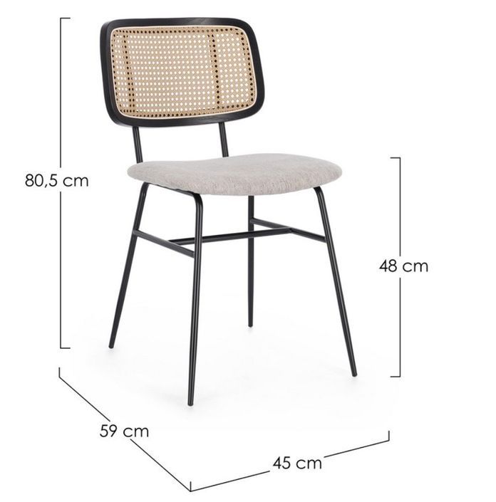 Lot de 2 chaises Gleny - Structure acier noir et assise velours - Photo n°7