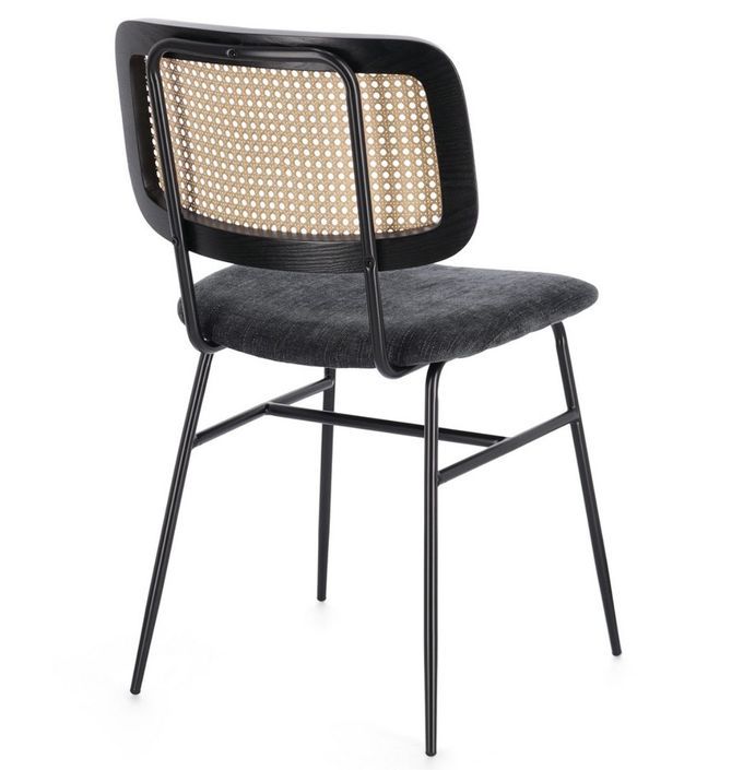 Lot de 2 chaises Gleny - Structure acier noir et assise velours - Photo n°7