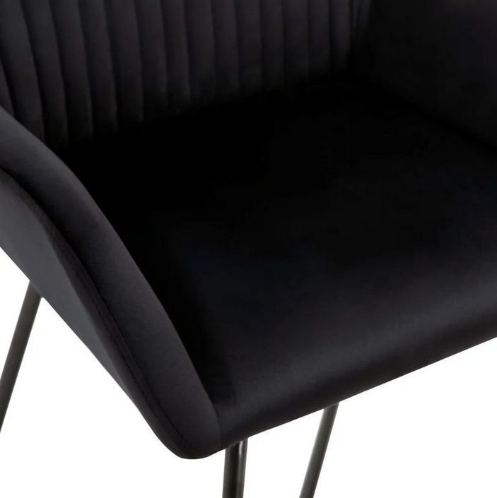 Lot de 2 chaises Mikee - Velours luxe avec pieds métal Noir - Photo n°9