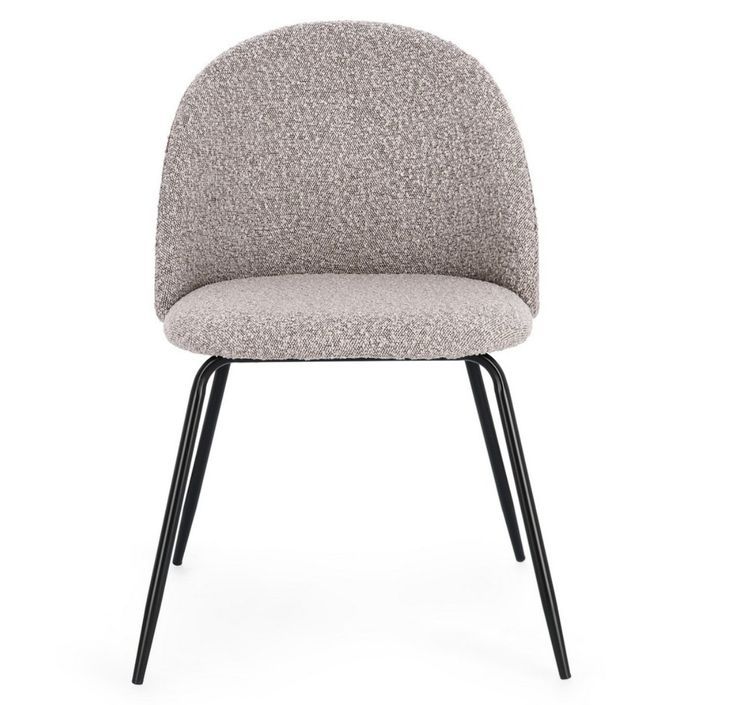 Lot de 4 chaises en tissu doux bouclé beige clair et pieds noir Tanya – Élégance et Confort - Photo n°2