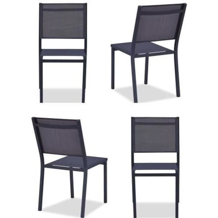 Lot de 4 fauteuils a manger de jardin - Aluminium - 54 x 57 x 88 cm - Photo n°1