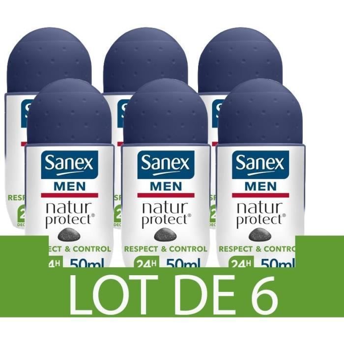 [Lot de 6] SANEX Déodorants Homme bille peaux normales - 50 ml - Photo n°1
