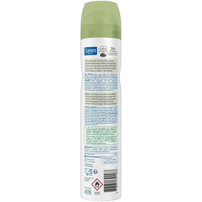 [Lot de 6] SANEX Déodorants Homme Spray Natur Protect - Peaux normales - 200 ml - Photo n°3