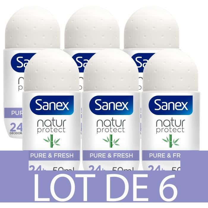 [Lot de 6] SANEX Déodorants naturel Natur Protect Pure & Fresh Bambou bille - 50 ml - Photo n°1