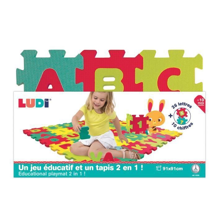 LUDI  Tapis de sol Lettres et chiffres - des 10 mois - Puzzle géant - Photo n°2