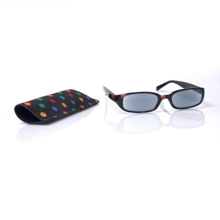 Lunettes loupe x2.5 grossissantes VITAEASY monture pois couleur verres solaire - Dioptrie +2.5 - UV400 - Photo n°1