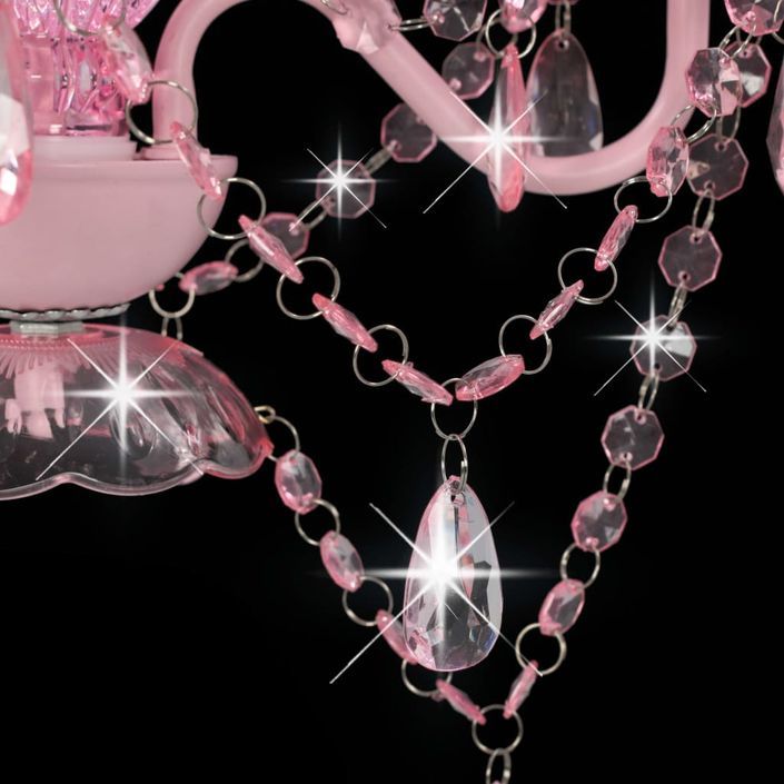 Lustre avec perles Rose Rond 3 x E14 - Photo n°6