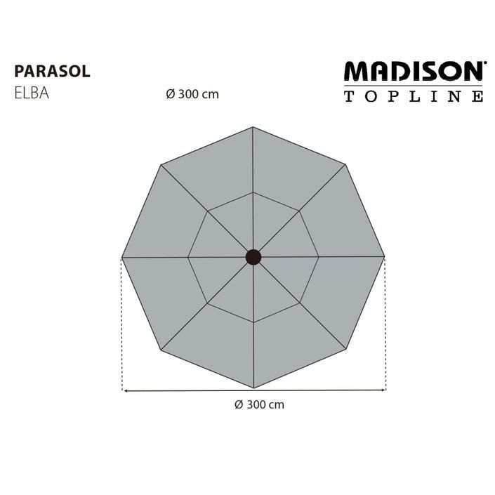 Madison Parasol Elba 300 cm gris - Photo n°7