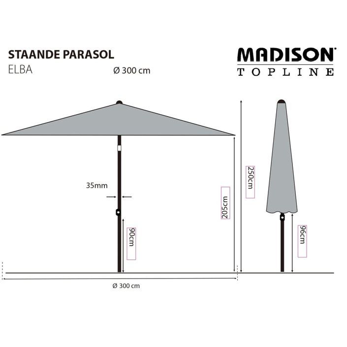 Madison Parasol Elba 300 cm vert - Photo n°6