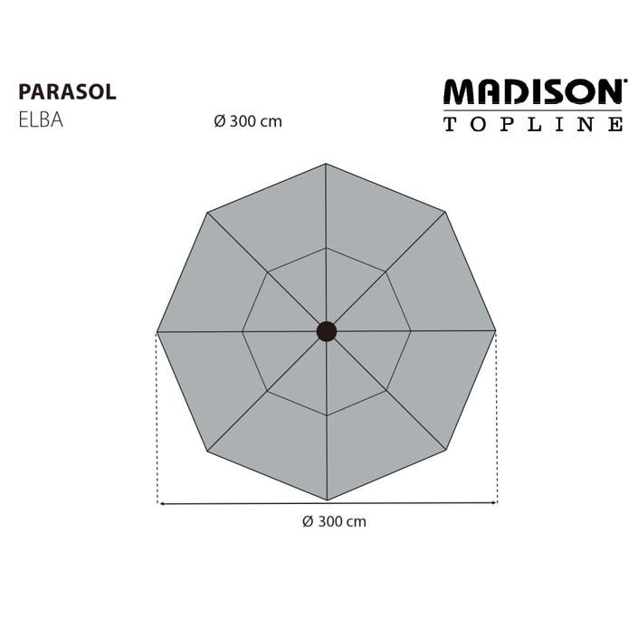 Madison Parasol Elba 300 cm vert - Photo n°7