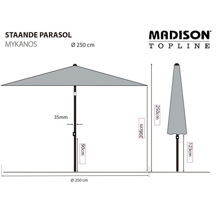 Madison Parasol Mykanos 250 cm écru - Photo n°6