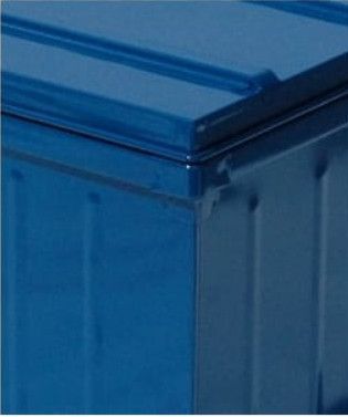 Malle acier bleu Dax L 91 x 50 x P 37 cm - Photo n°2
